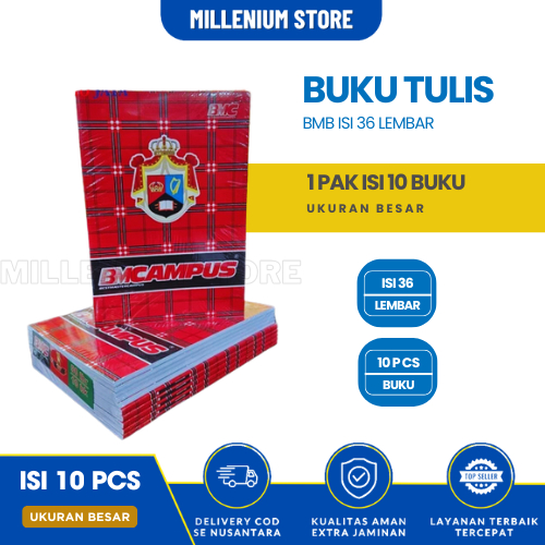 

(10pcs) buku tulis kampus merek BMC isi 36 lembar PANJANG BESAR /1 Pack Buku Tulis CAMPUS Panjang 36 Lembar Isi 10 Pcs / Cod / Duta Gemilang