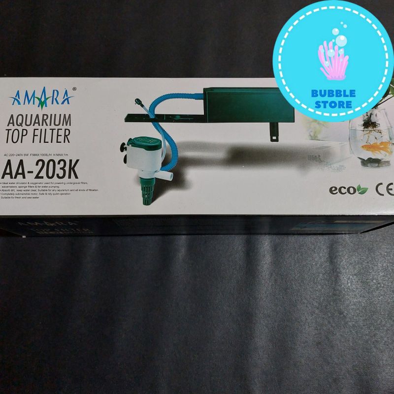 AMARA AA-203K ECO / POMPA AKUARIUM AMARA AA-203K ECO / MESIN LENGKAP AQUARIUM TOP FILTER AMARA AA 20