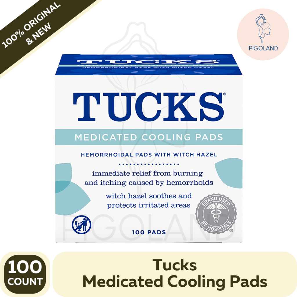 Tucks 100 Pads Hemorrhoid Medicated Cooling Pads with Witch Hazel Ambeien