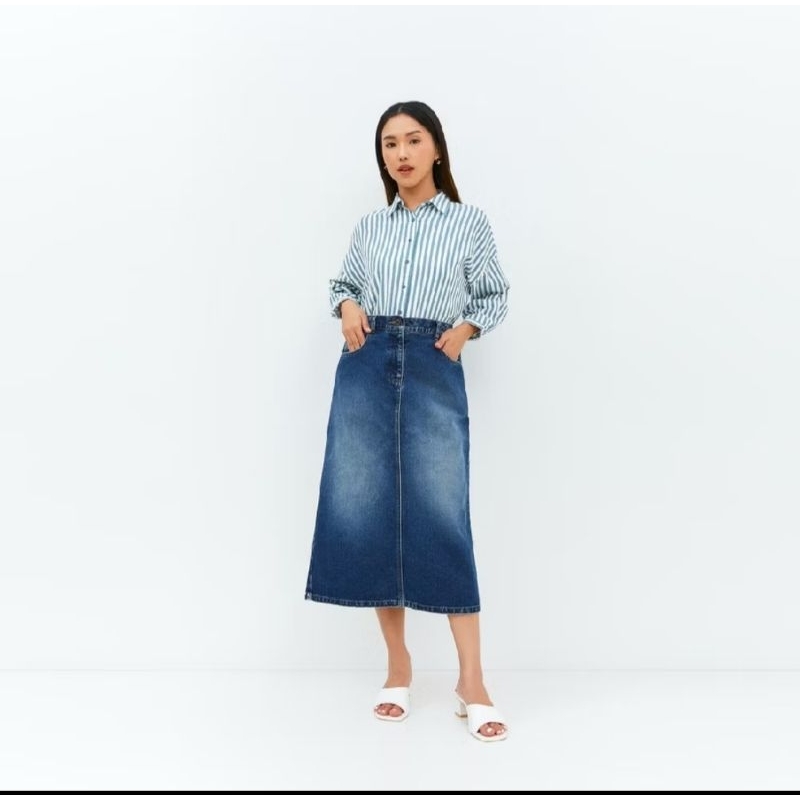 Rok jeans geela ismaya dark blue