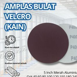 Amplas Bulat Velcro 4 inch (Kain) Red/Aluminium Oxide (Grosir/Box) original