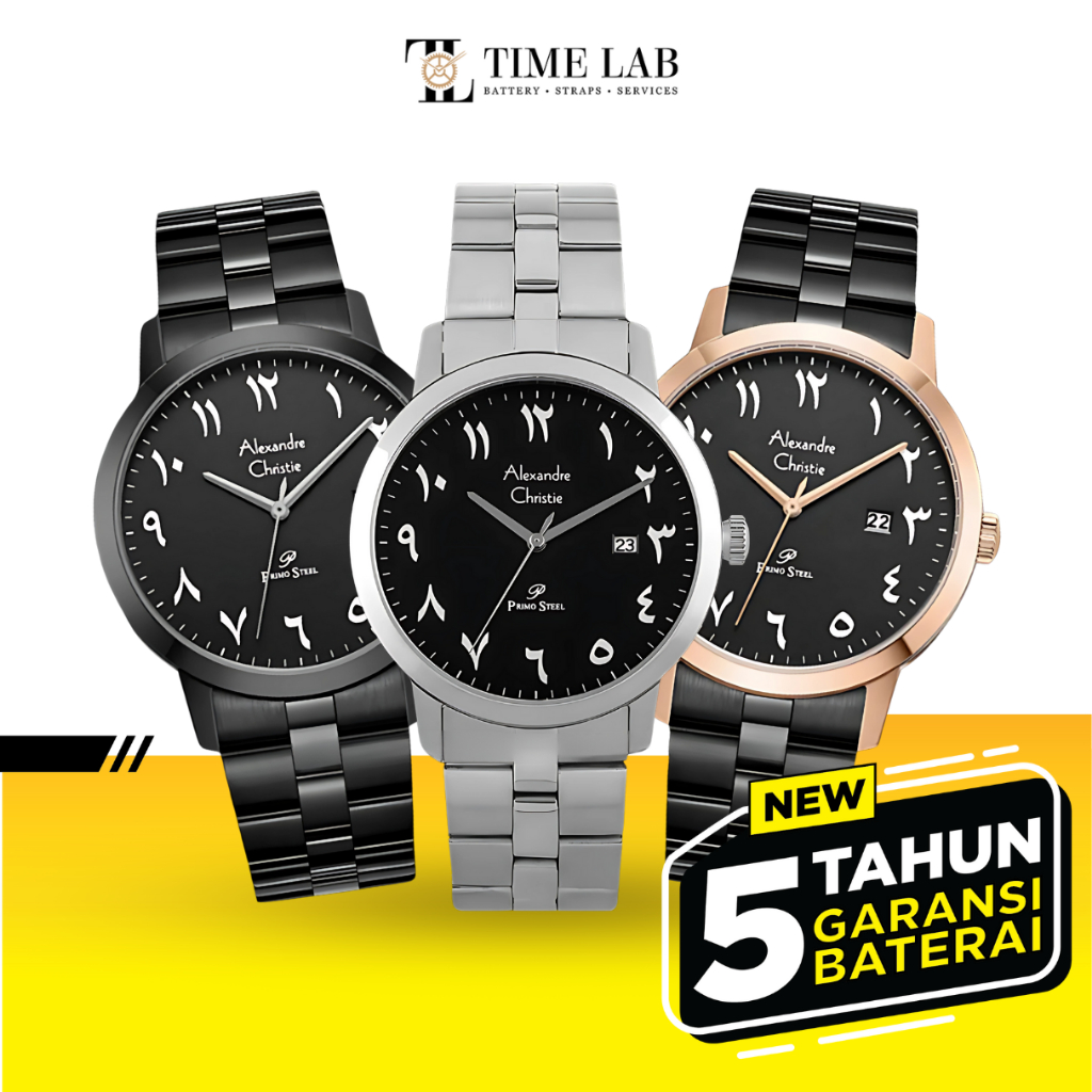 JAM TANGAN PRIA ALEXANDRE CHRISTIE PRIMO STEEL AC1007 / AC 1007 ARABIC ORIGINAL GARANSI RESMI