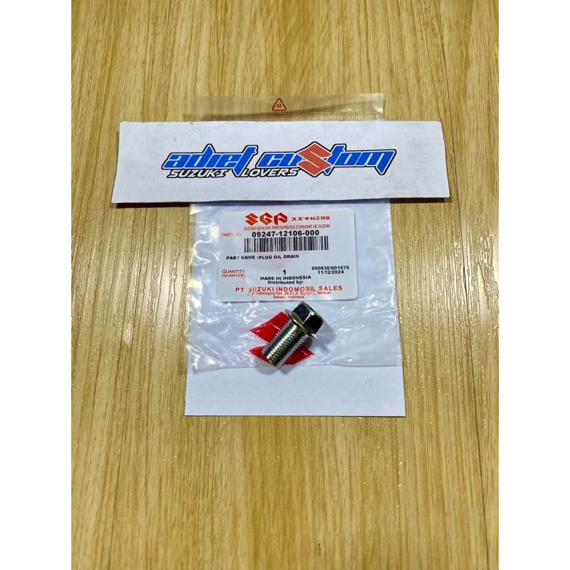 BAUT TAP PEMBUANGAN OLI SATRIA FU 150 ASLI SUZUKI ORIGINAL 09247-12106 BAUT TAP OLI SATRIA FU KARBU 