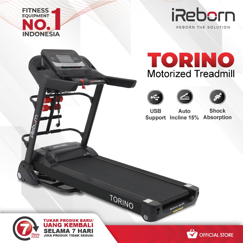 Alat Fitness Treadmill Elektrik IReborn Torino (BANDUNG)
