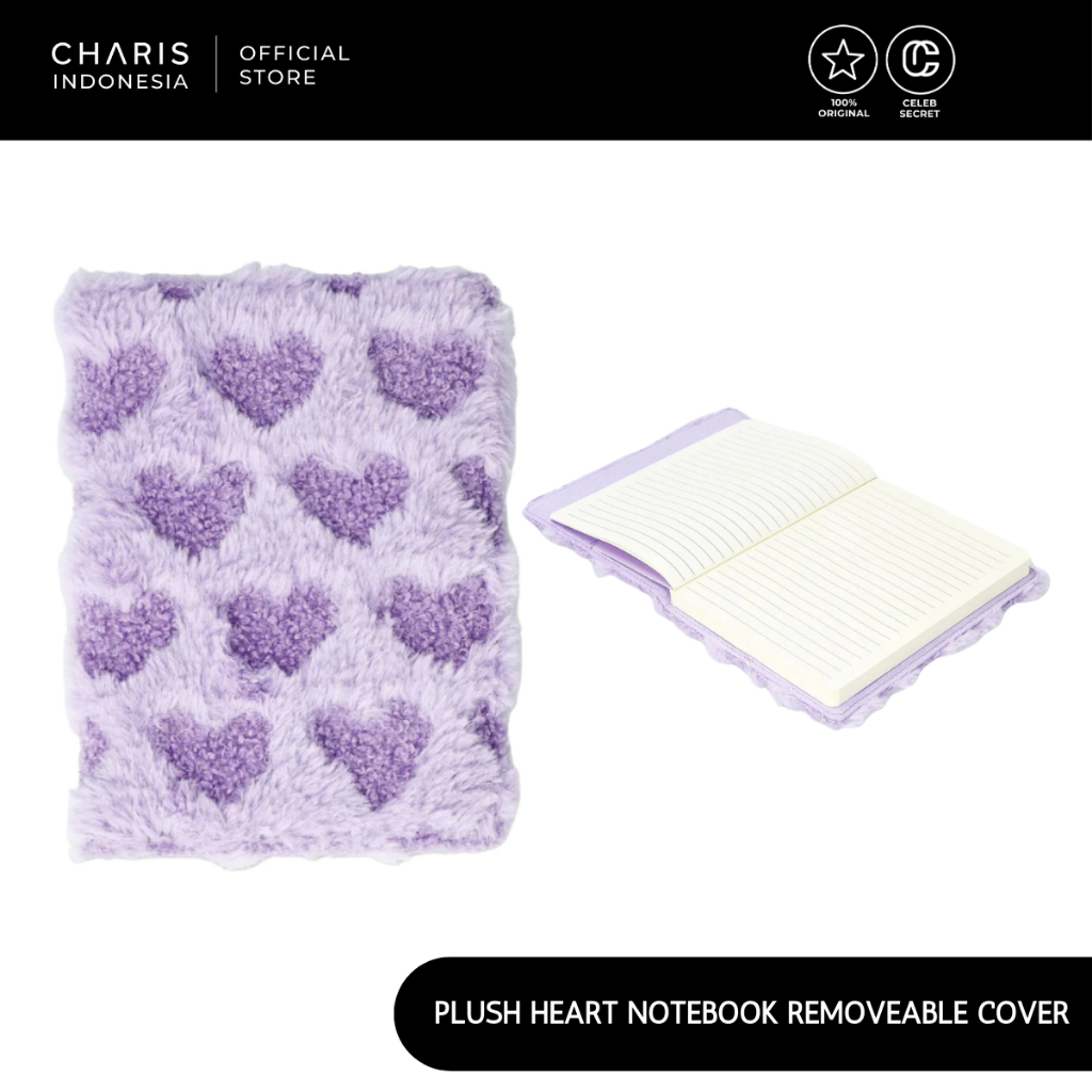 

Flying Tiger Notebook With Removable Plush Hearts Cover / Buku Tulis Lucu Bulu Boneka Hati