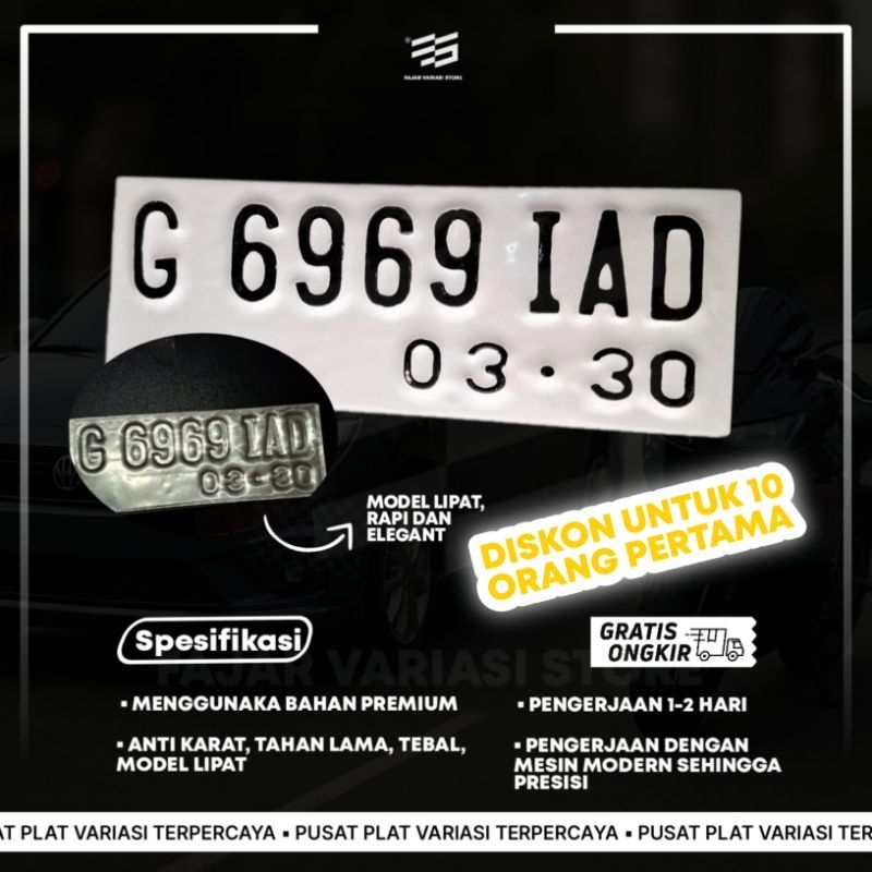 [FVSPLT01] Plat motor lipat standar samsat | plat motor original | plat motor standar