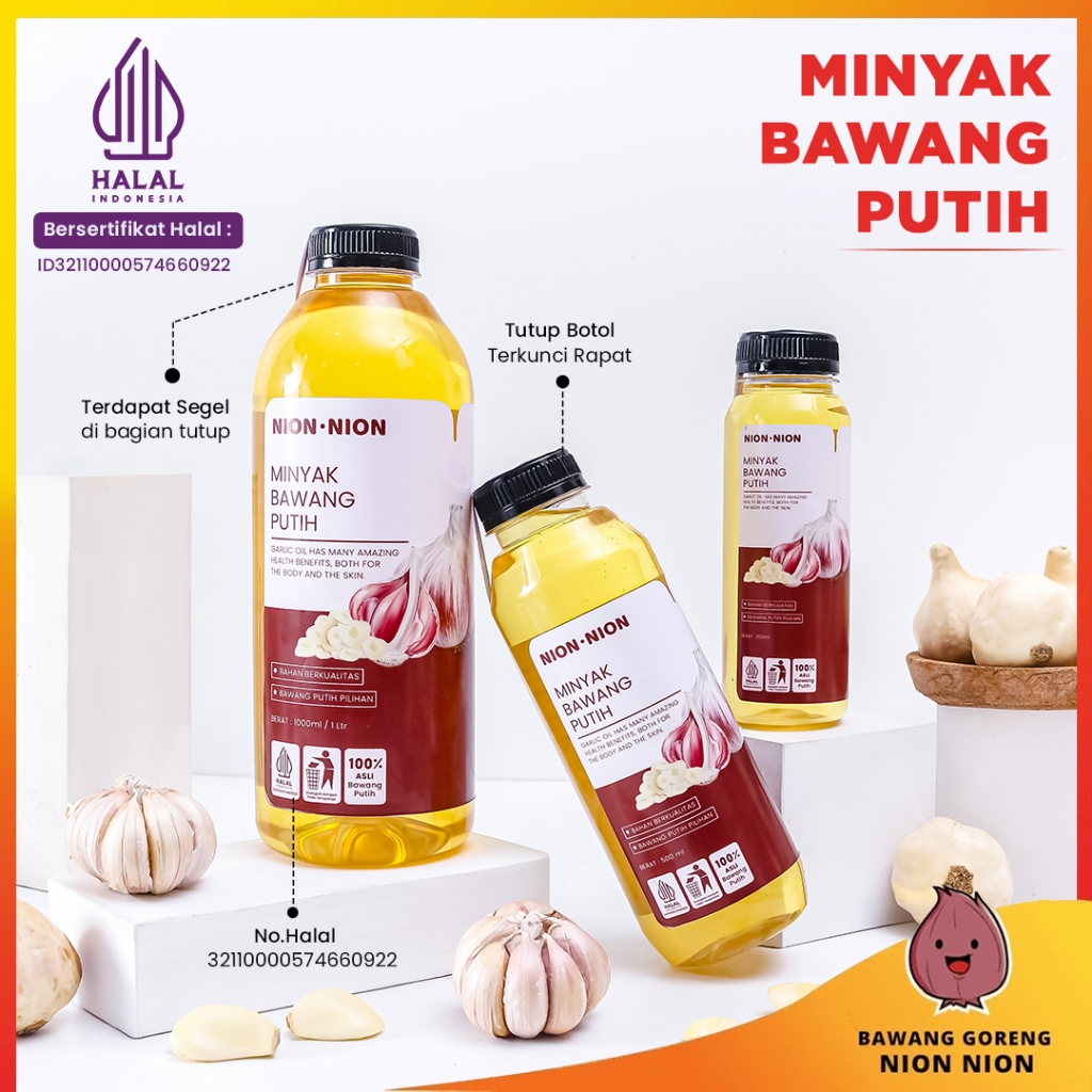 

Fried Garlic Oil Minyak Bawang Putih Goreng Minyak Masakan Murni Original 250 ml, 500 ml, 1 Liter