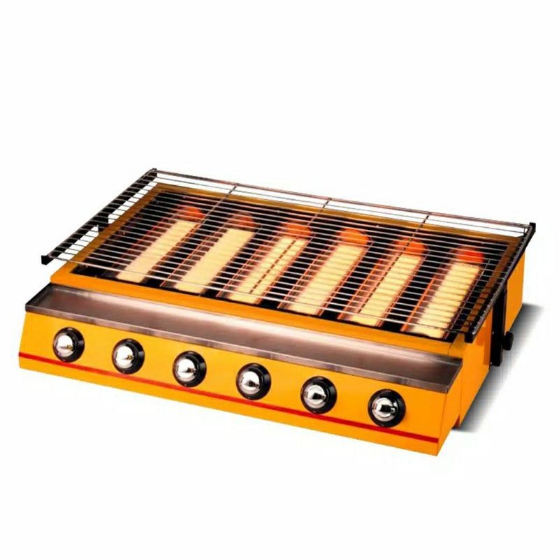 Kompor Sosis 6 tungku VICTON Gas Barbeque Burner Roaster / Kompor Gas 6 Tungku