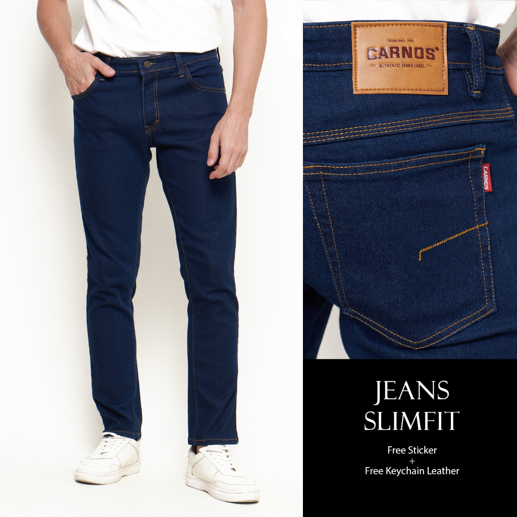 Carnos | Axel Celana Jeans Panjang Slim Fit Pria Blue Black