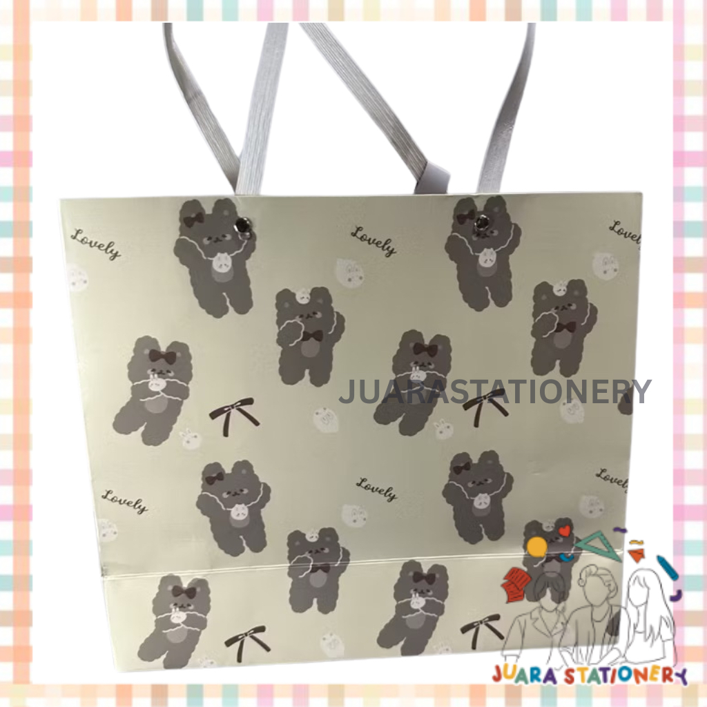 

(1103) JUARASTATIONERY Tas Tali Premium Bear / Tas Kado Paper Bag Aesthetic
