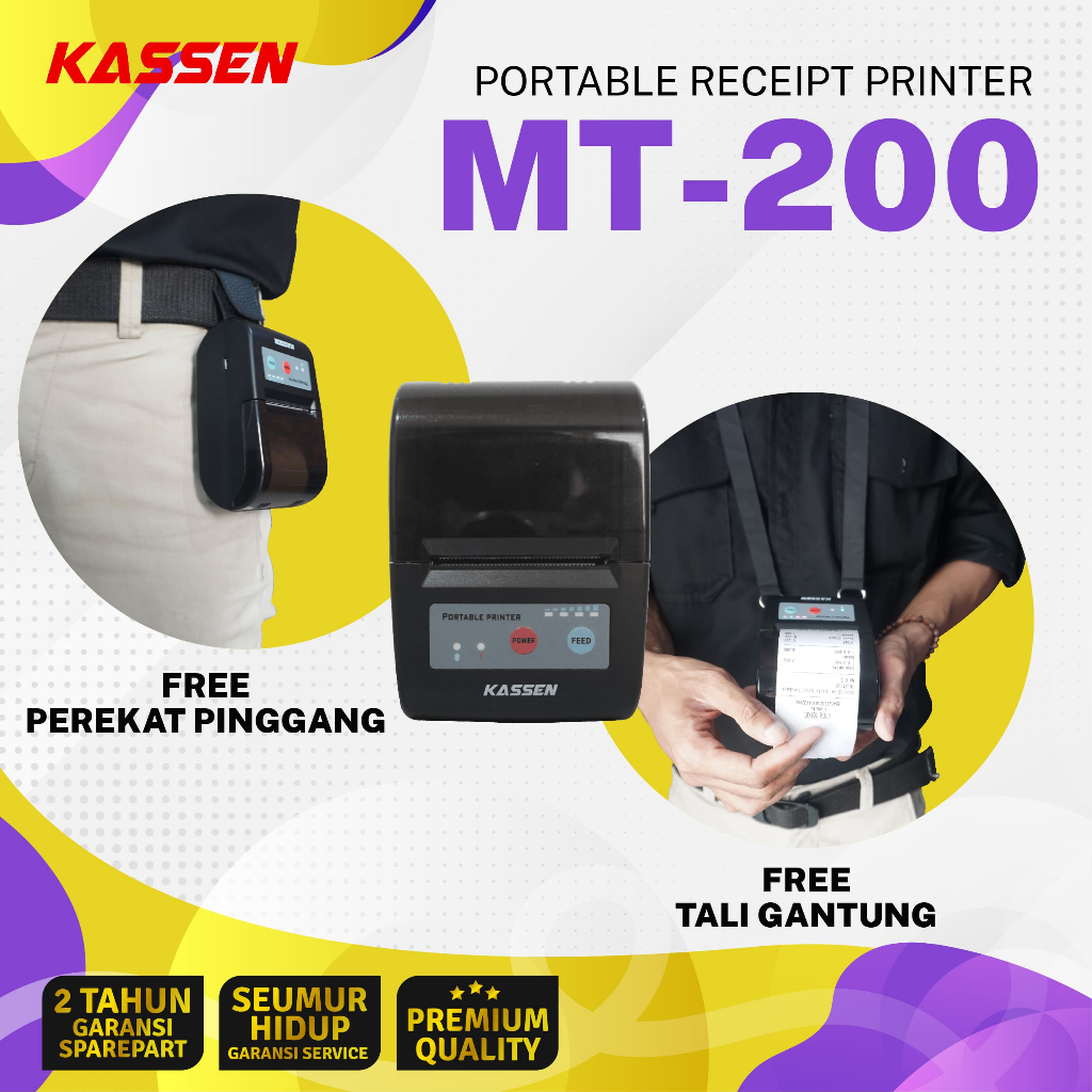 KASSEN MT-200 PRINTER THERMAL STRUK KASIR - MT 200 - PRINTER KASIR - THERMAL 58MM - KASSEN