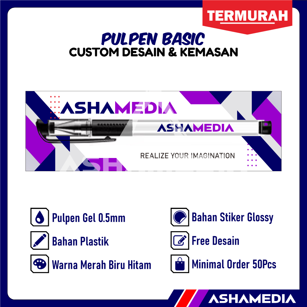 

Pulpen Promosi Souvenir Ekonomis Custom Packing | Bolpoin Custom Logo Tulisan| Cetak Ballpoint | Pena Lucu Pernikahan Warna Warni | Asha Media
