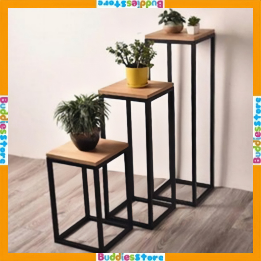 [COD] RAK STANDING POT BUNGA HIAS PERSEGI BAHAN BESI HOLO TEBAL DAN KOKOH - HIASAN RUMAH MODERN