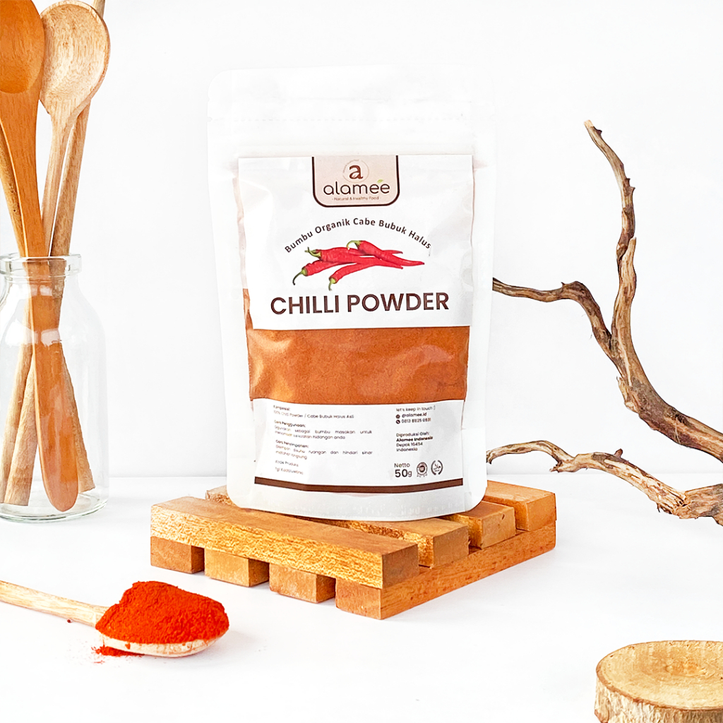 

ALAMEE Cabe Bubuk Halus Bumbu Dapur Organik Chilli Powder Chili Cabai Asli Tanpa Campuran 50 Gram