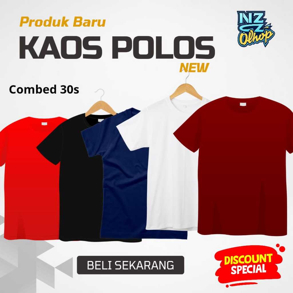 Kaos Polos Combed 30s Promo 1 Lusin