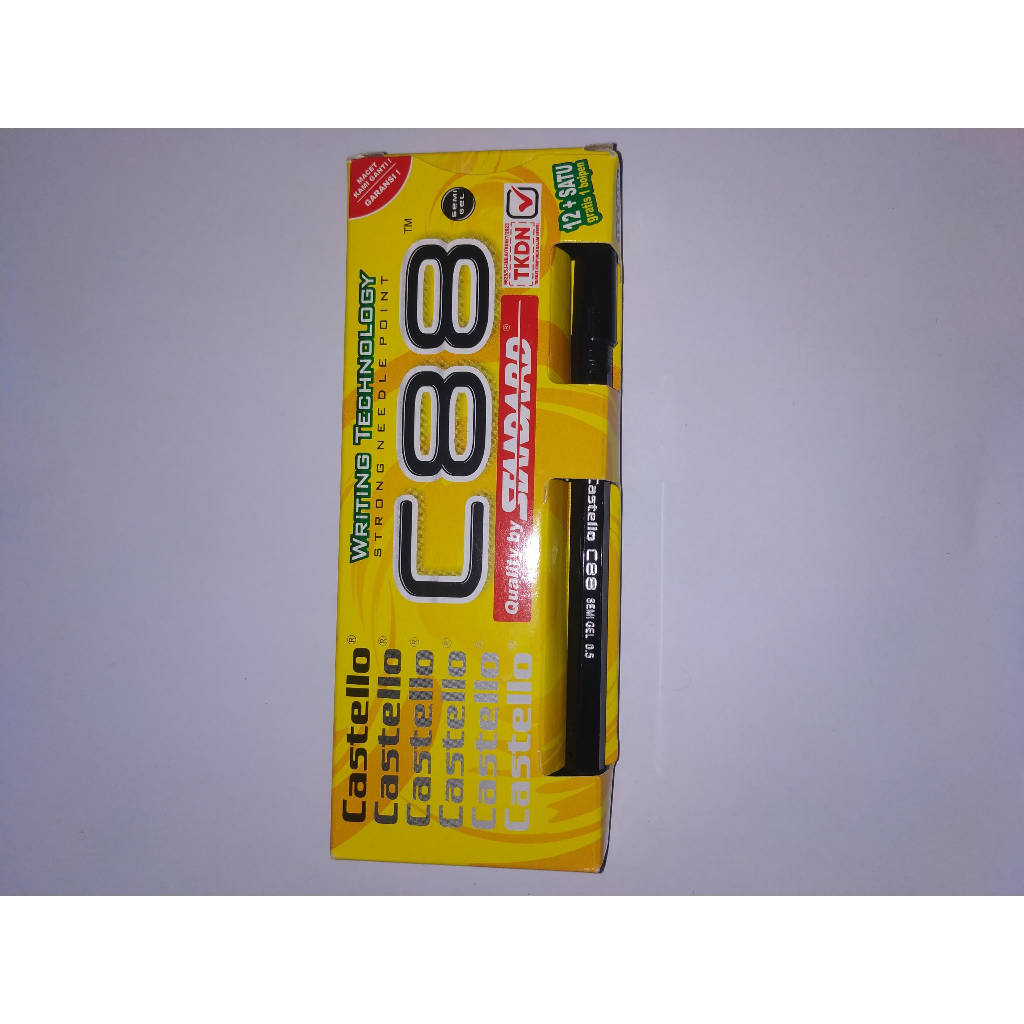 

Pulpen Standard C88 Castello Hitam 0.5 mm | Semigel | 1 Pak: 12 + 1 Pcs