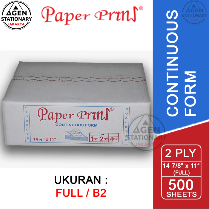 

KERTAS CONTINUOUS FORM PAPER PRINT 14 7/8 X 11 2 PLY FULL B2 FAKTUR SURAT JALAN NCR RANGKAP 2