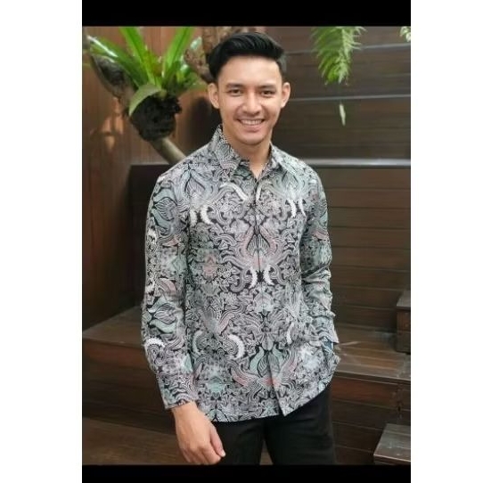 (READY LANGSUNG KIRIM) Kemeja+ Rok+ selendang batik Abu abu