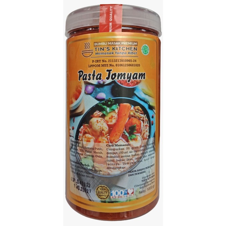 

Pasta Tomyam Tins Kitchen 1000gr Pasta Premium Tanpa Bahan Pengawet dan Halal BPOM