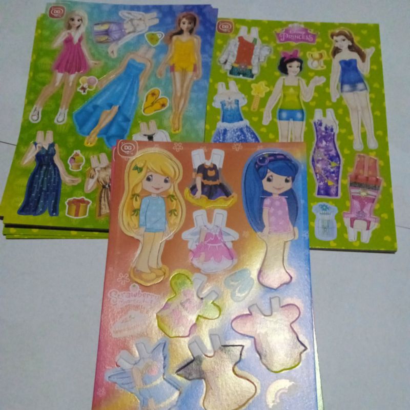 Mainan Barbie jadul Kertas isi 10 pcs motif random campur