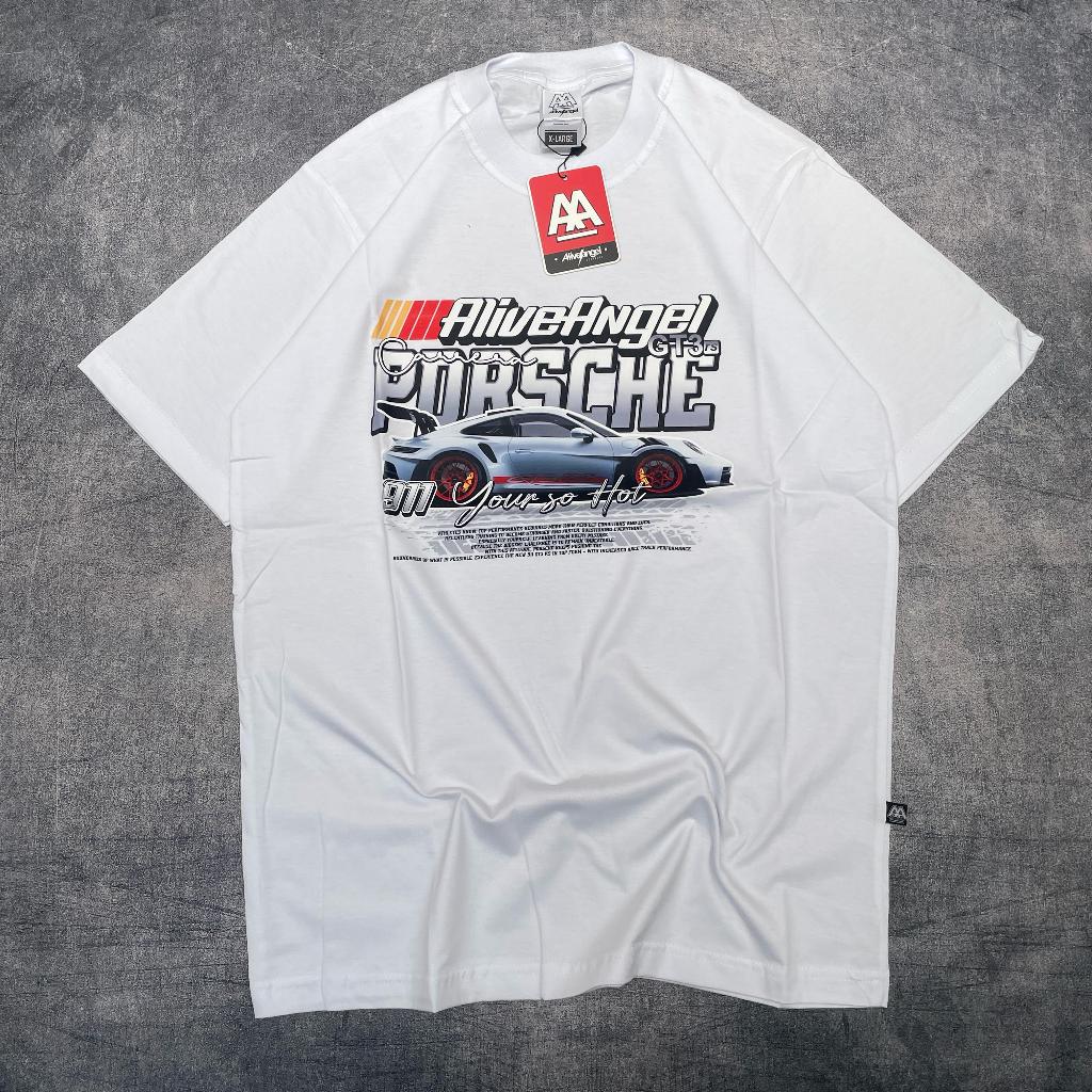 T SHIRT PORSCHE CAR - KAOS OVERSIZE - T SHIRT WHITE TEES - KAOS VINTAGE - KAOS NASCAR - ALIVE ANGEL