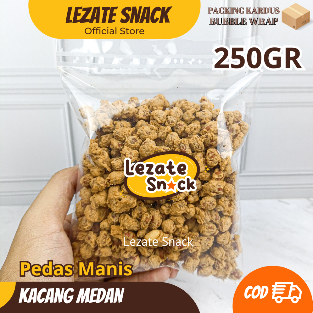 

Kacang Telur Medan Kiloan 250gr Pedas Manis Super Murah / Kacang Telor Medan Satelit Palapa / Kacang Telor Bali Lezate Cemilan SEDAP SNACK