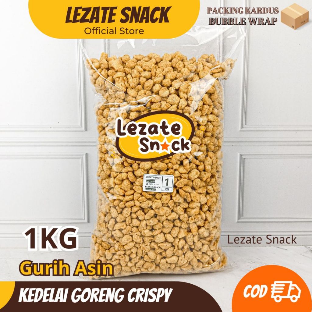 

Kacang Kedelai Goreng Tepung 1 Kg Kiloan Gurih Asin Renyah Murah / Kacang Kedelai Tepung Crispy Kupas Matang / Kacang Bali LEZATE SNACK