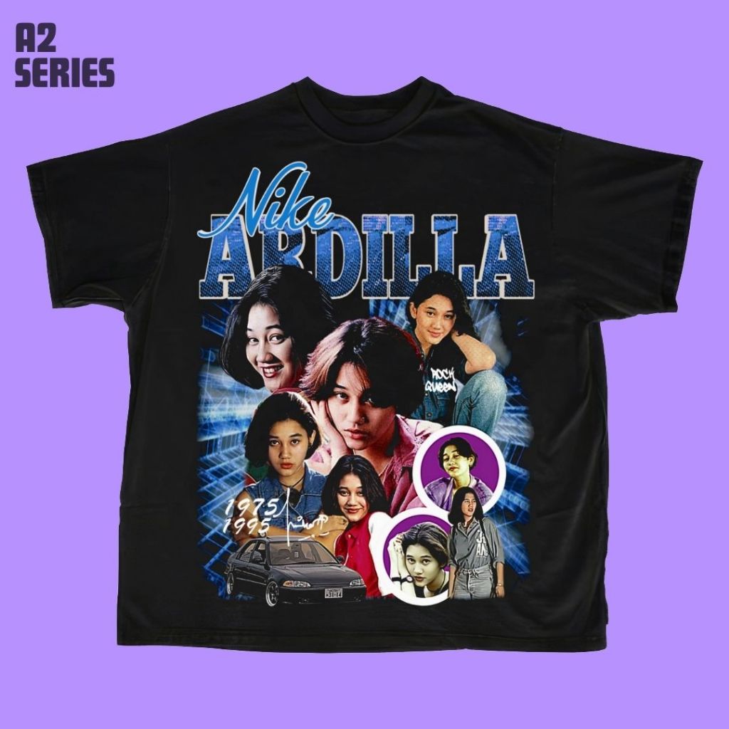 (A2 Series) Purple Haze "Nike Ardilla" Oversized T-Shirt | Black | Kaos Oversize | Vintage | Atasan