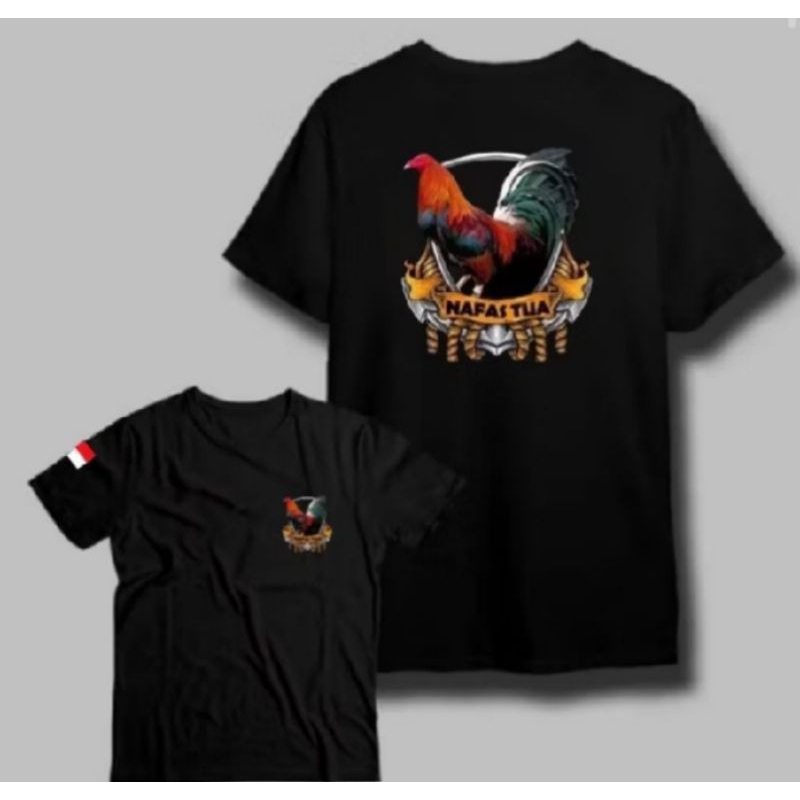 KAOS HITAM AYAM JAGO SABLON TAJAM DESAIN KEREN