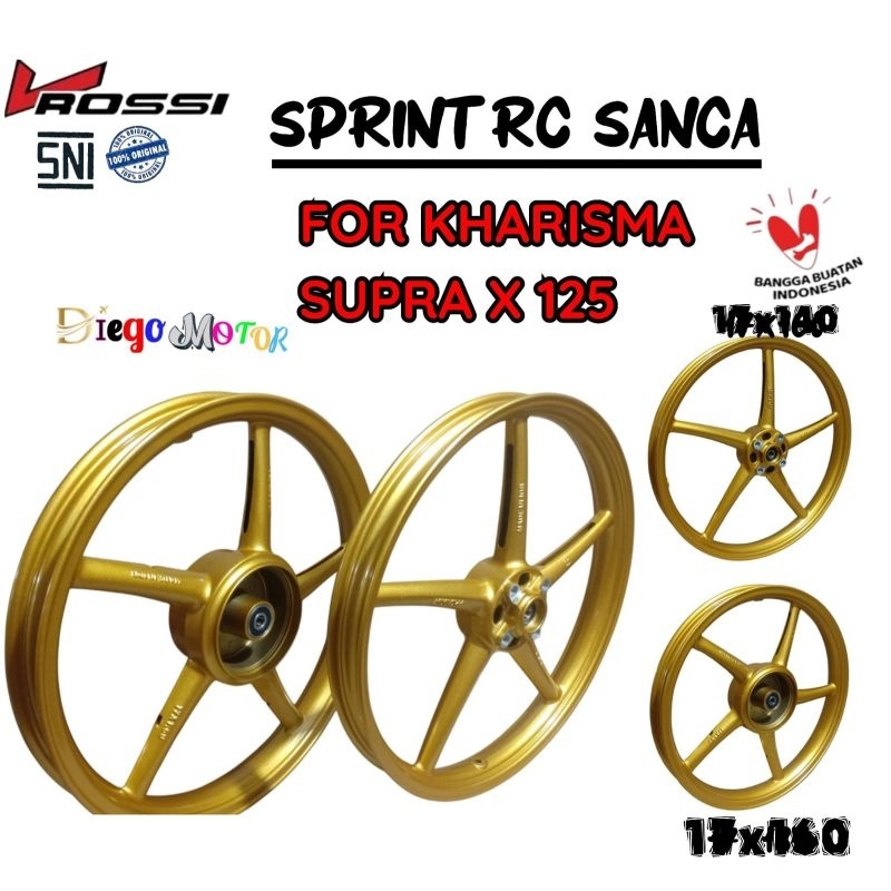 VELG RACING VROSSI KHARISMA, SUPRA X 125 DEPAN BELAKANG/velg racing vrossi sanca sepasang kharisma d