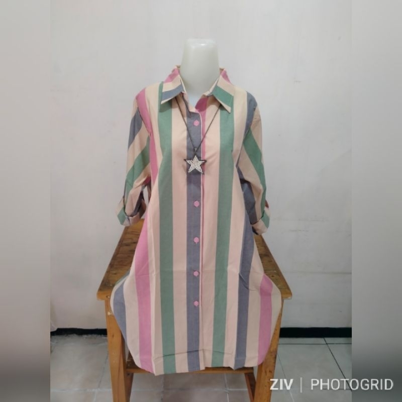 TUNIK MOTIF GARIS GARIS WANITA T1814