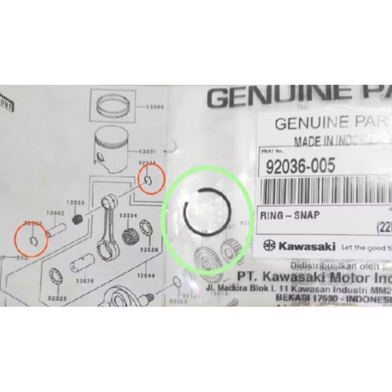 Ring pin snap ninja r ss rr original