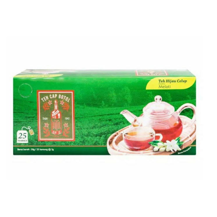 

TEH CAP BOTOL CELUP HIJAU MELATI 25'S
