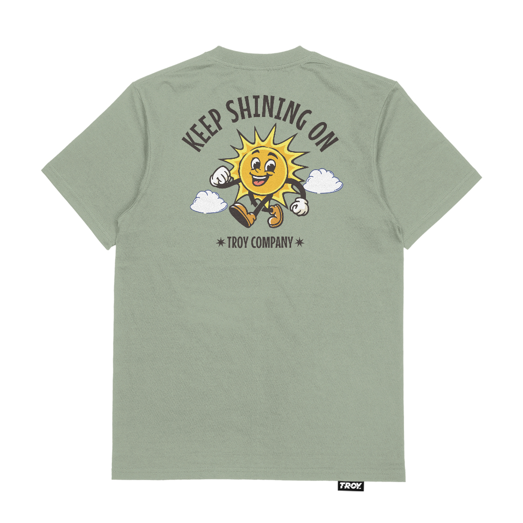 Troy Company T-shirt Sage Green Shining - Kaos Lengan Pendek Kaos Hijau Sage MTD 3098