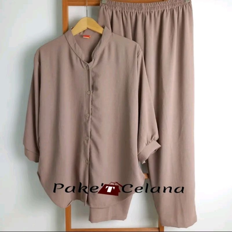 One Set Wanita Crinkle Airflow Ld +-110 CM / On set Wanita Polos Crinkle