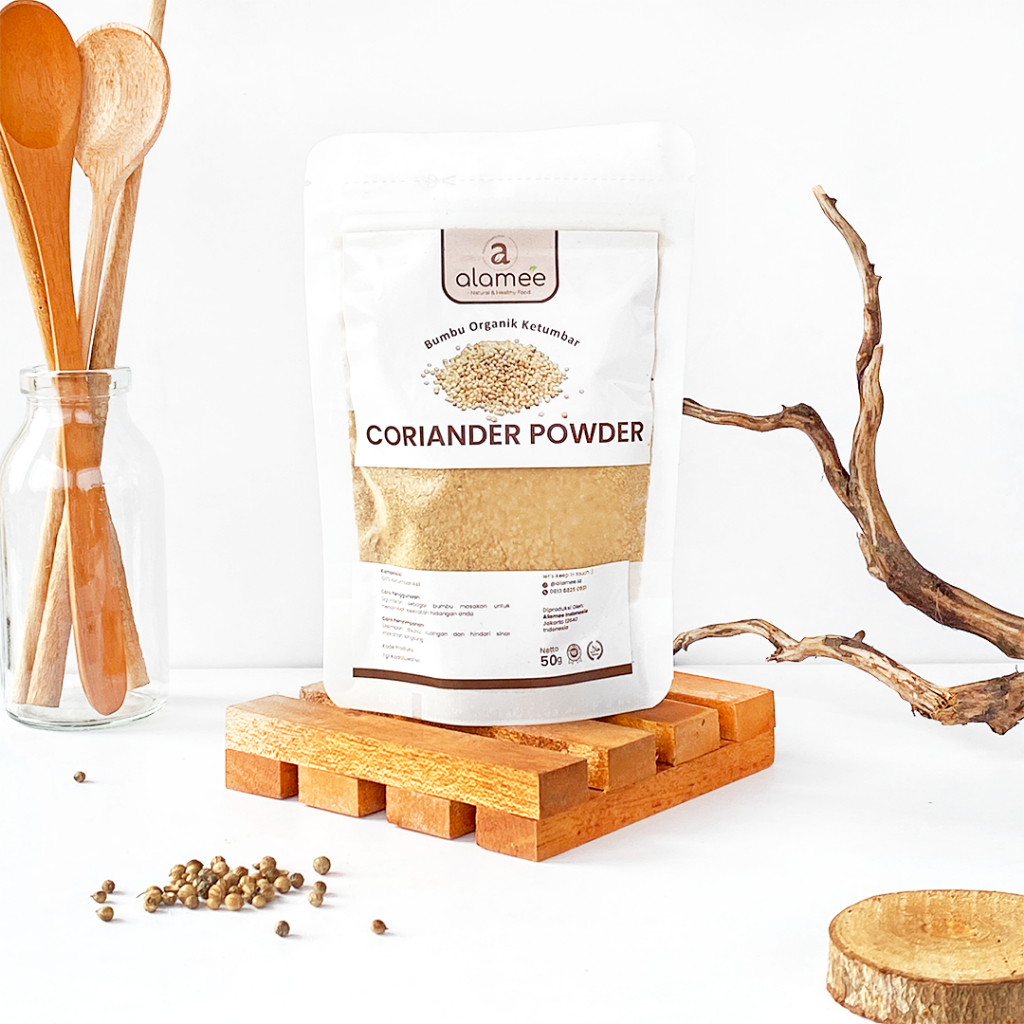 

ALAMEE Bubuk Ketumbar Organik Bumbu Dapur Instan Coriander Powder Murni Asli Tanpa Campuran 50 Gram