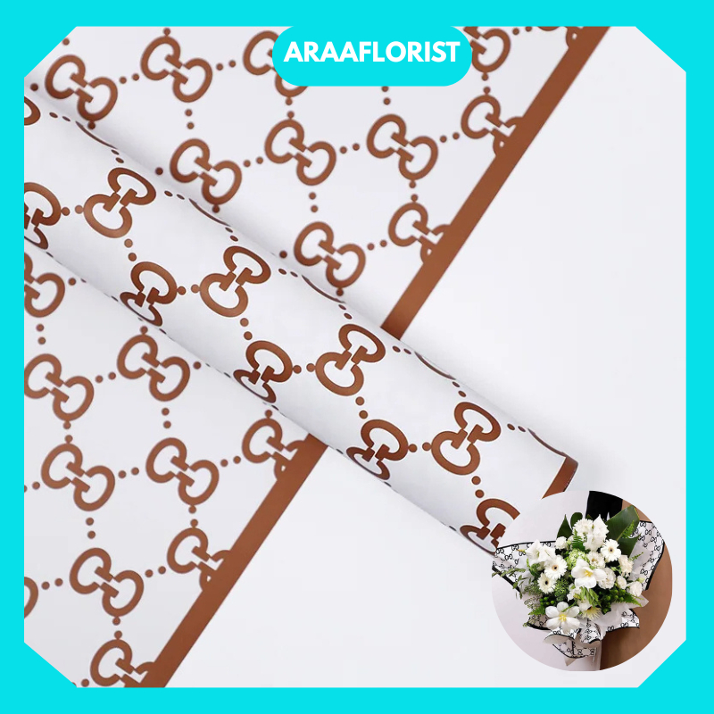 

KB120 20 LEMBAR Flower Wrapping Paper Cellophane Florist Kertas Buket Bunga Brended Merek