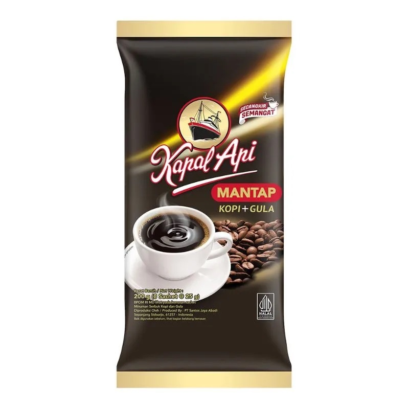 

Kapal Api Mantap Kopi + Gula isi 8 Sachet x 24 gr