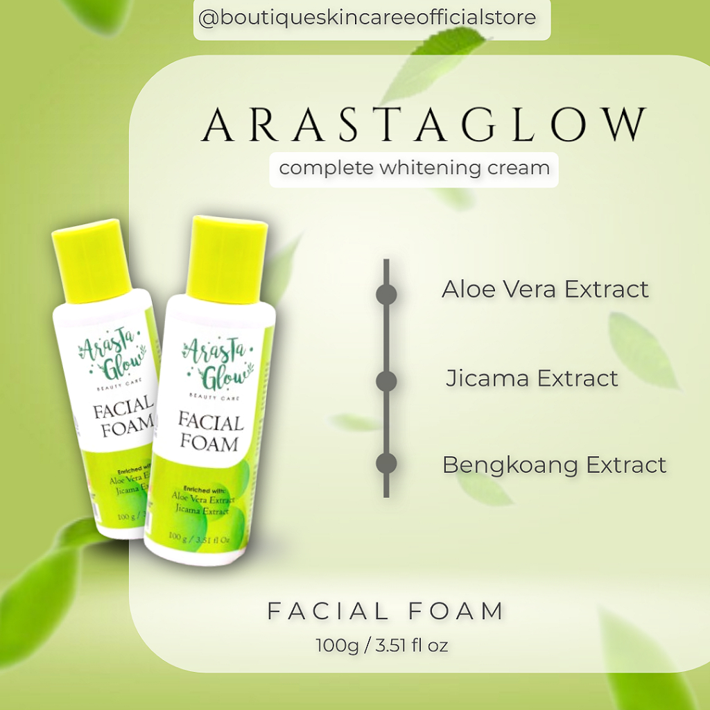 Facial Foam Arasta Glow 100% Asli, sabun muka/ pembersih wajah
