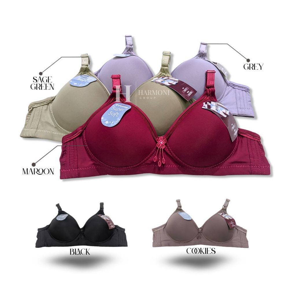 Bra CUp B Tanpa kawat fema 1617 fema 7502 fema 2672 kait 3 size 36 - 44