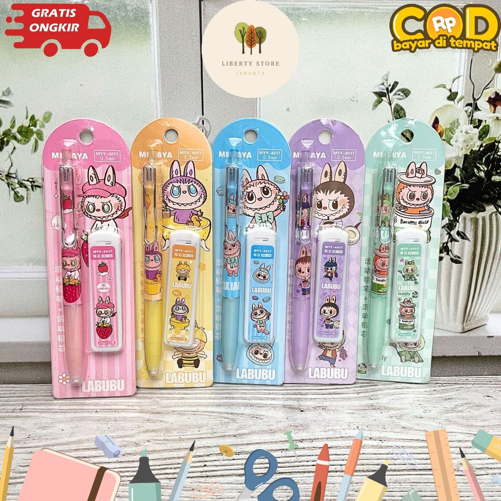 

Pensil Cetek Labubu Plus Refill Alat Tulis Stationery Lucu Imut Perlengkapan Sekolah