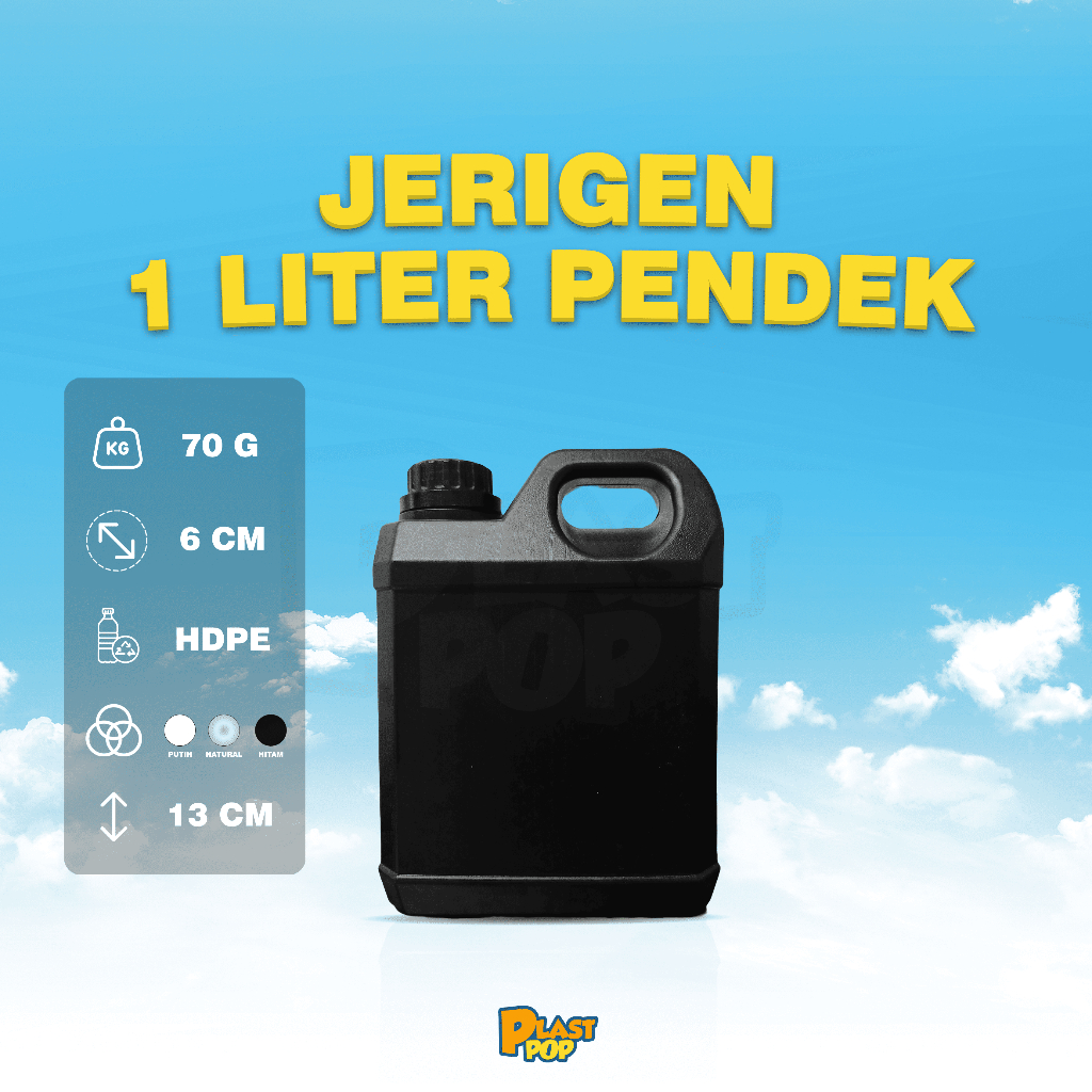 ( KHUSUS CARGO ) ( 1 KANTONG = 35 PCS ) Jerigen 1 Liter Pendek Segel / 1 Liter Segel / 1000ml HDPE W