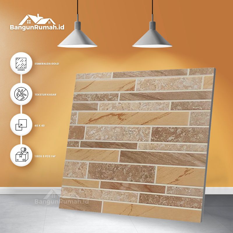 Keramik Kasar Model Minimalis Esmeralda Beige 40x40