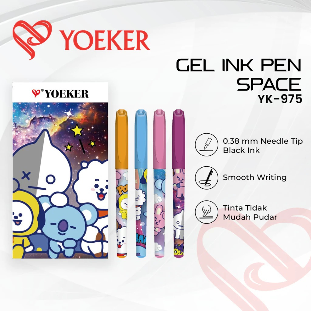 

1 LSN / 12 Pcs Gel Pen Yoeker YK-975 BTZ1