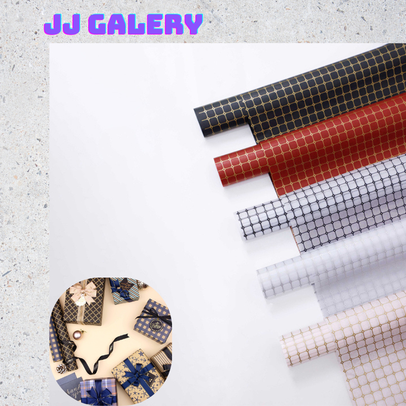 

Kertas Bunga Buket Motif Kotak Cellophane Goldline Flower Wrapping Paper Kertas Kado KB050