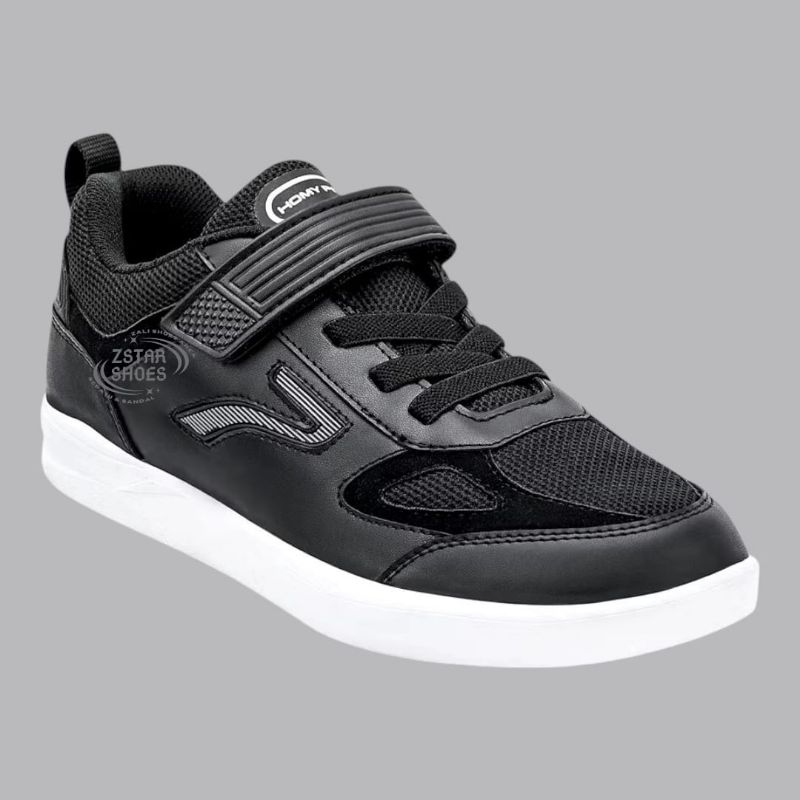 Terlaris Sepatu Sekolah Anak Sd/Smp Homyped Belva-01 Ukuran 36-40 Hitam Putih Hitam Polos