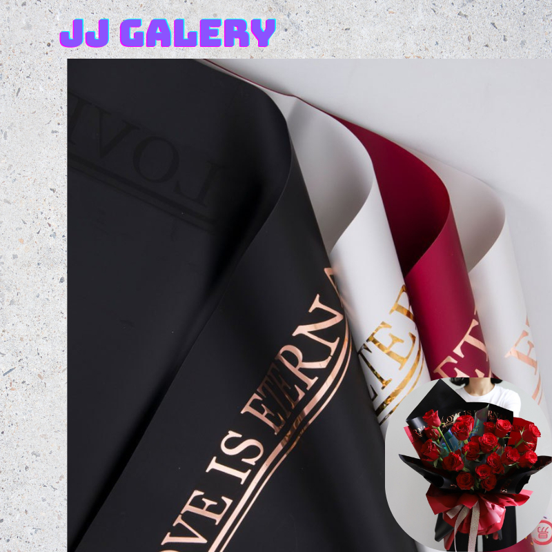 

Kertas Buket Wisuda Anniversary Romantis Bunga Valantine LOVE IS ETERNAL Flower Wrapping Cellophane Waterproof KB059