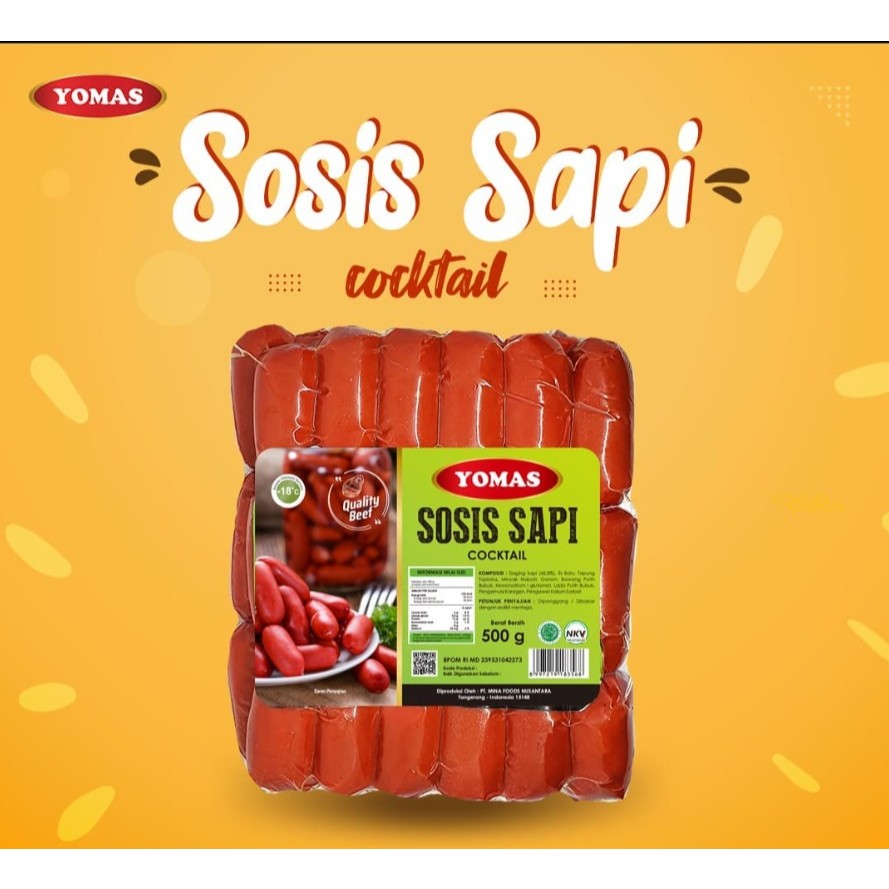 

Yomas Sosis Coktail / Sosis Daging Sapi 500gr