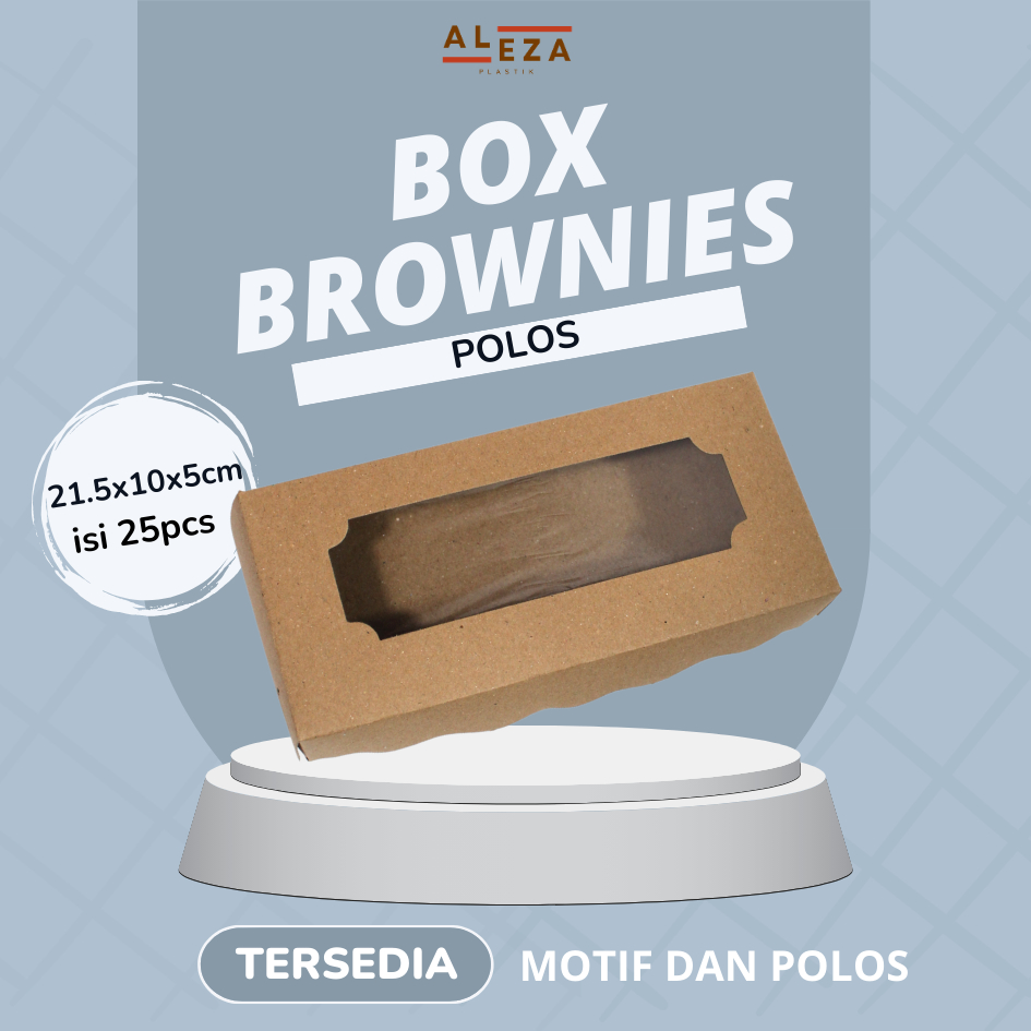 

RN Box Brownies 21x10x5/Dus Brownies/Dus Bolen/Kotak Brownies 21x10x5 Isi 25 Pcs