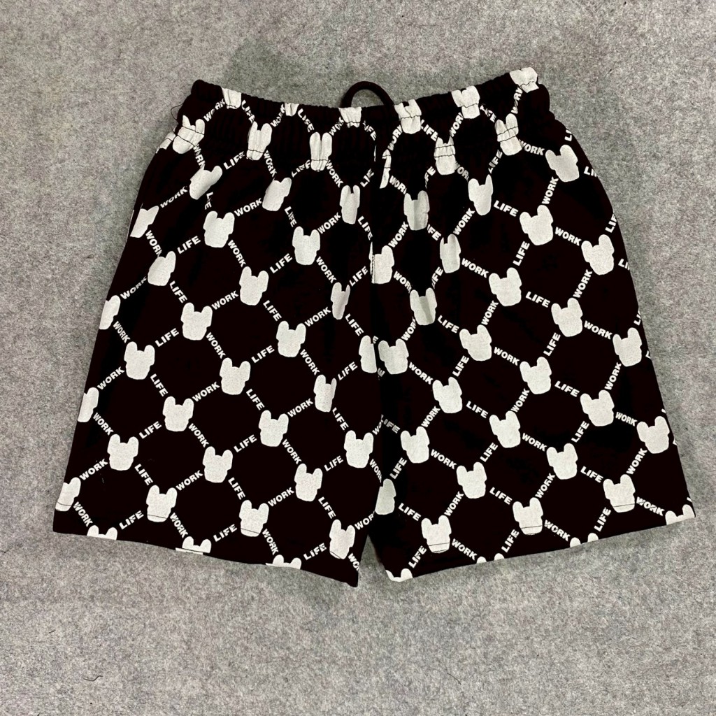 CELANA PENDEK SHORT PANTS SWEATPANTS LIFEWORK LIFE WORK MONOGRAM BLACK